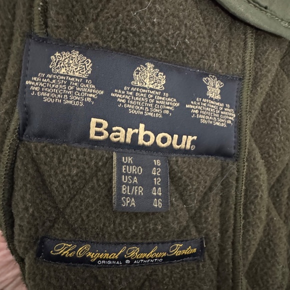 Barbour Jacket Olive size 12 - Picture 2 of 8